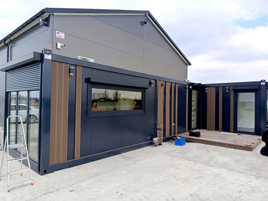 Kontener socjalny całoroczny w kształcie litery L, 6x3m 9x3m