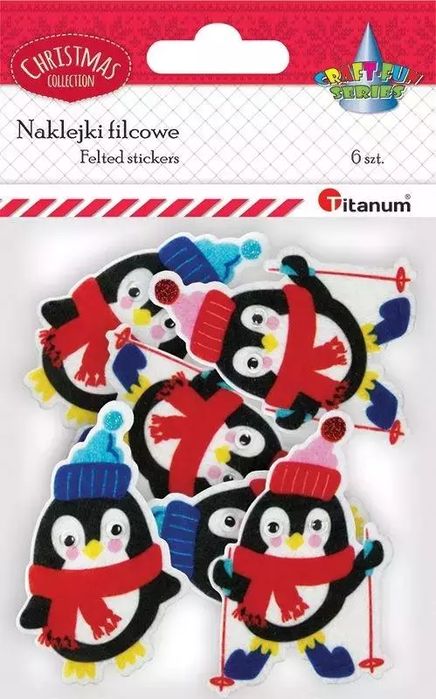 Naklejki Filcowe Pingwiny 6Szt. Nowy Produkt