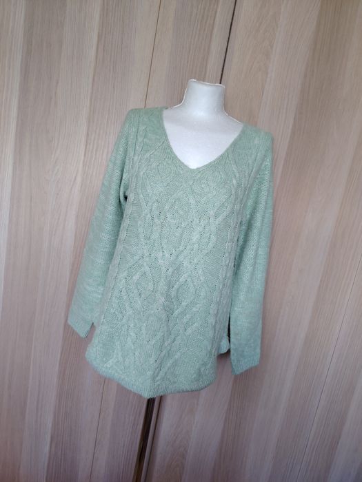 Jasnozielony pastelowy sweter damski oversize S/M/L