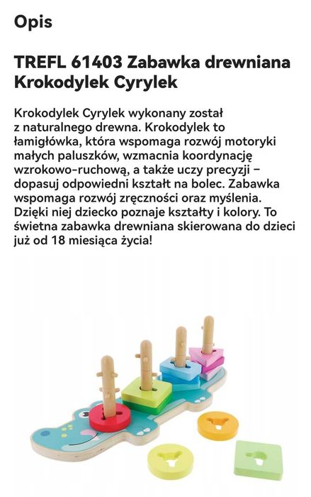 Krokodyl drewniany trefl