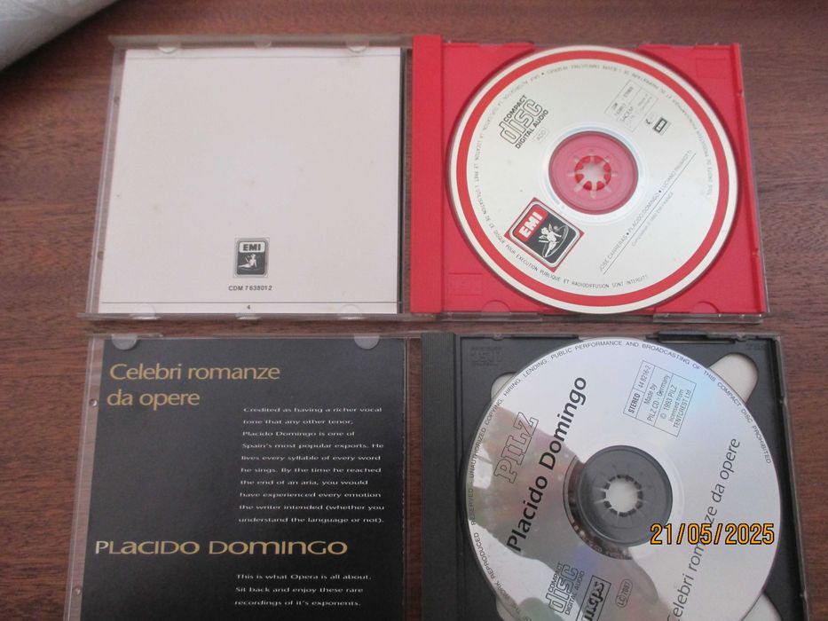 Vários cd's de cantores líricos - Callas, Pavarotti, Carreras ,Domingo