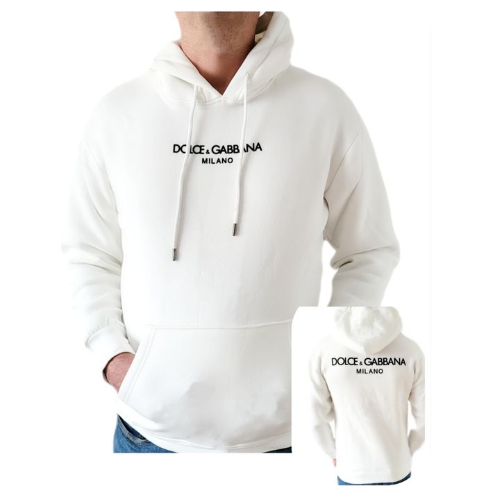 Bluza z kapturem Unisex DG  biała nowa.