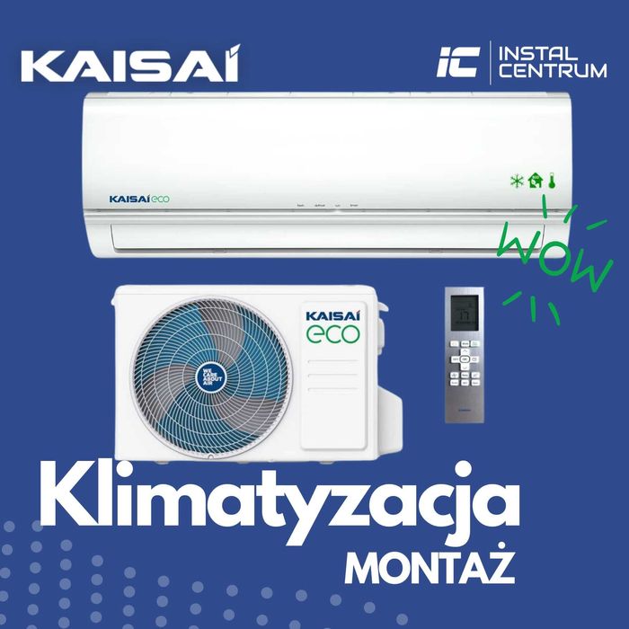 Klimatyzacja KAISAI ECO 3,5 kW do 40 m2 z MONTAŻEM, Cała POLSKA
