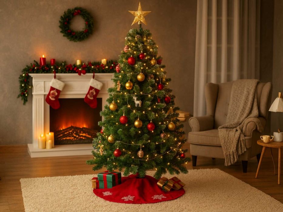 Duża Choinka 1,8m Sztuczna Ośnieżona Ze Stojakiem Szyszkami Producent