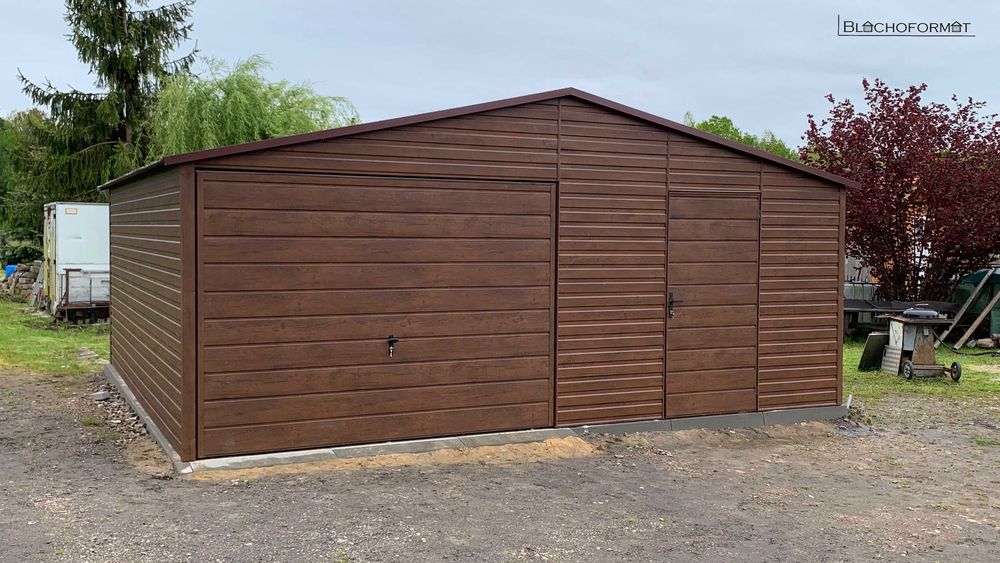 Garaż blaszany 6x6 w poziomie z profila ocynkowanego