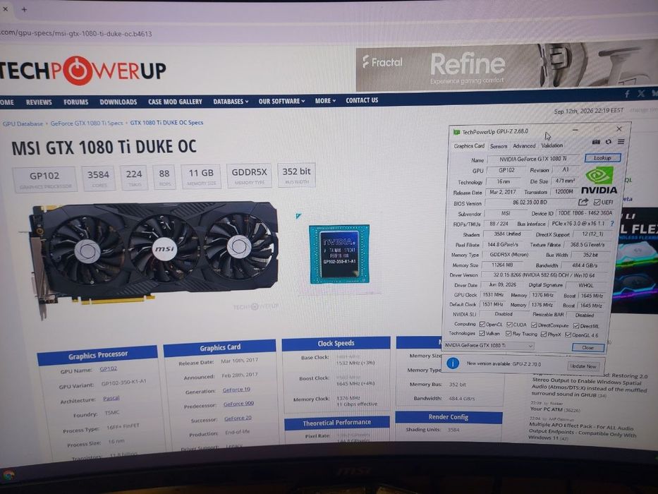 Продам gtx1080 ti Duke