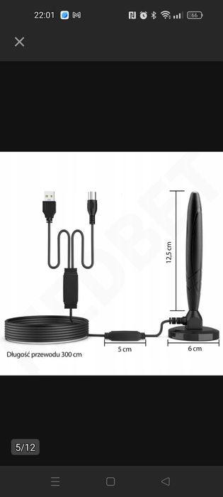Antena aktywna plus wzmacniacz  pokojowa do tv DVB