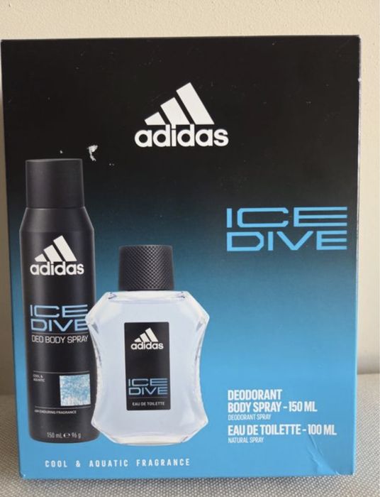 Zestaw Adidas Ice Dive dezodorant 150 ml i woda toaletowa 100 ml nowy