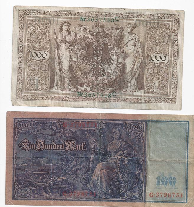 Alemanha 1910, 2 Notas usado