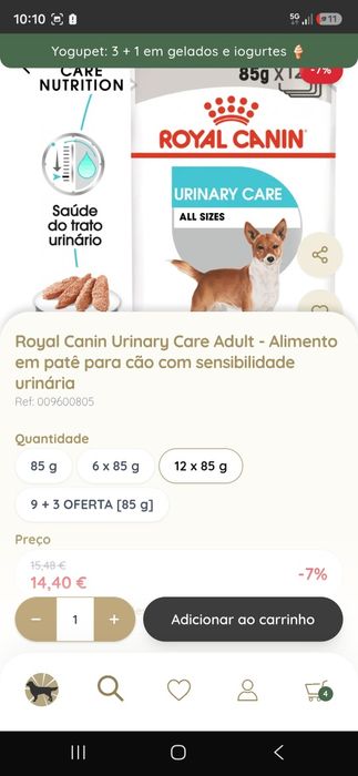 Comida cão urinary