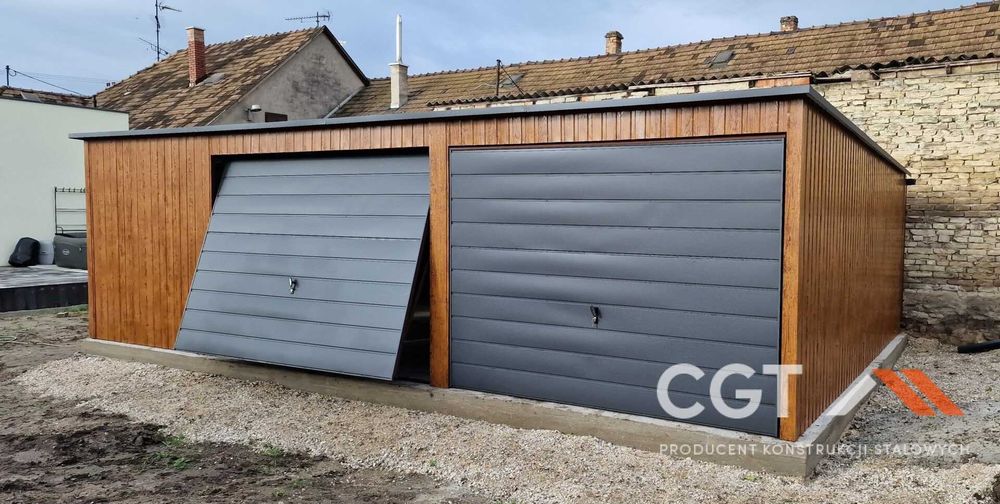 Garaż 8x5,5 Grafit Drewnopodobny od Producenta. Cenowa okazja