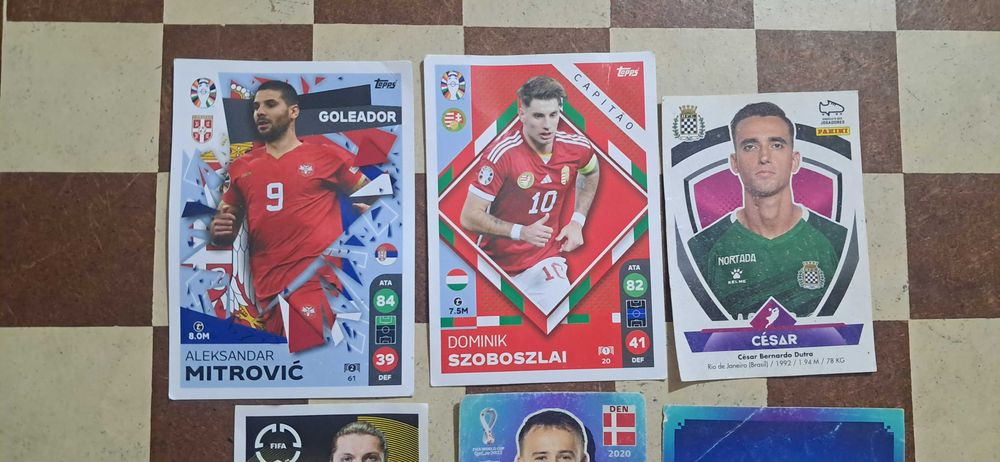 Conjunto lote cartas cromos futebol