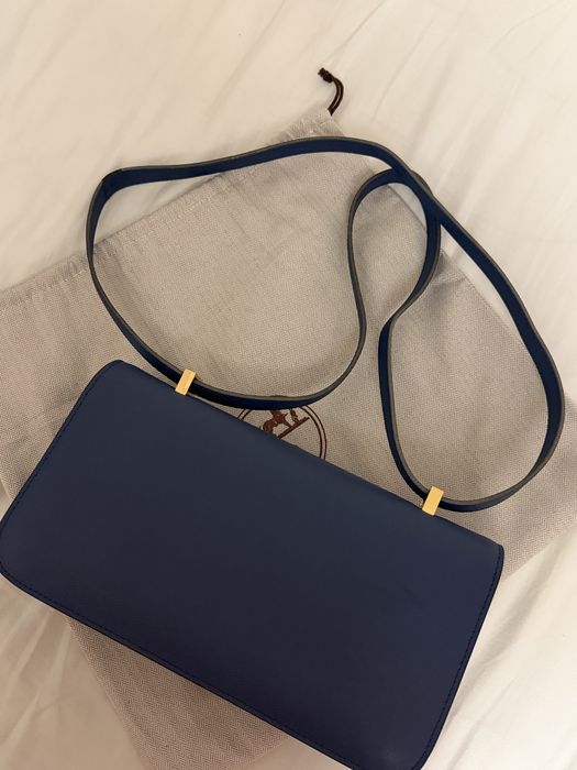 Сумка Hermès Constance 26 Bag in Epsom Leather Синяя Ермес Констант