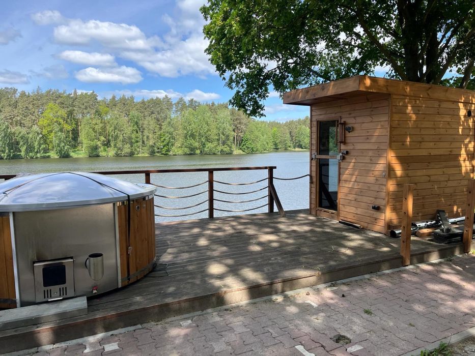Domki Zalew Koronowski Sauna bania,domki jezioro wynajem,nocleg linia brzegowa kwatery domki letniskowe wakacyjne całoroczne pomosty wedkarskie plaża