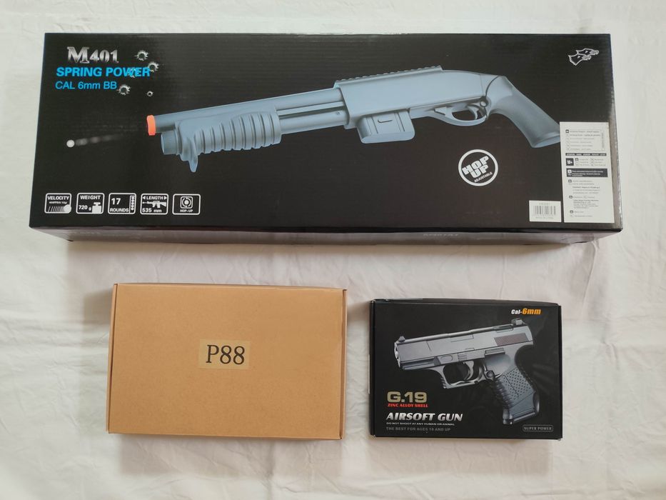 Shotgun e Pistola de MOLA nova Airsoft