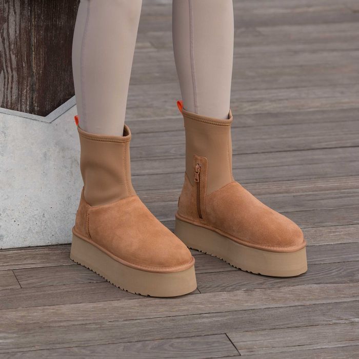 Уггі UGG Dipper Boot High Chestnut (luxe) АКЦІЙНА ЦІНА | Угги натуральные жіночі