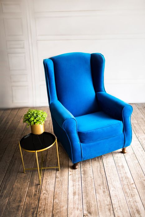 Fotel dla mamy karmiącej uszatek angielski prowansalski styl plusz