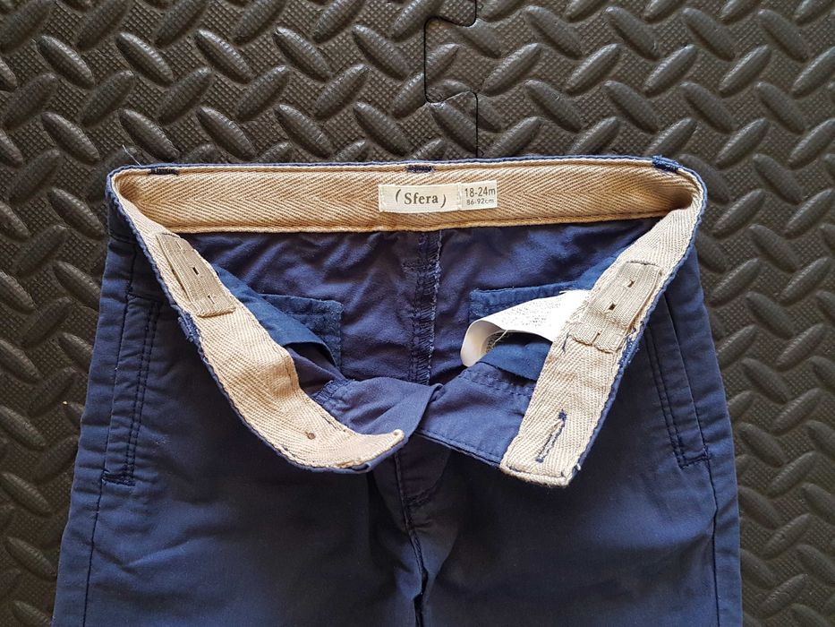 Calções chino em algodão, Sfera, azuis, 18 meses