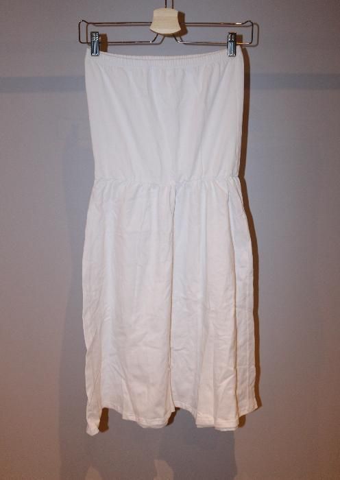Letnia sukienka bawełniana, biała, bez rękawów