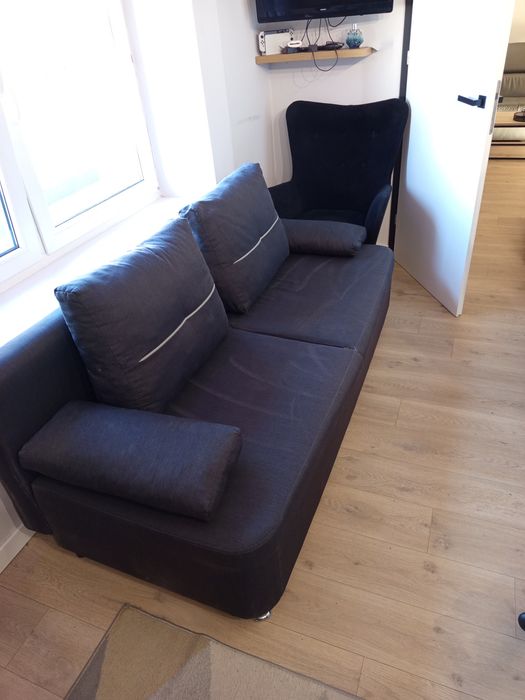 Wersalka 196x90 ciemnoszara