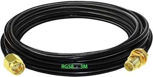 Wtyk RP SMA na gniazdo RP SMA,3metry,antena, kabel koncentryczny, RG58