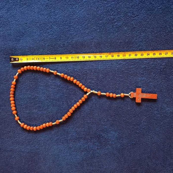 Różaniec Drewniany Okrągły Jasnobrązowy