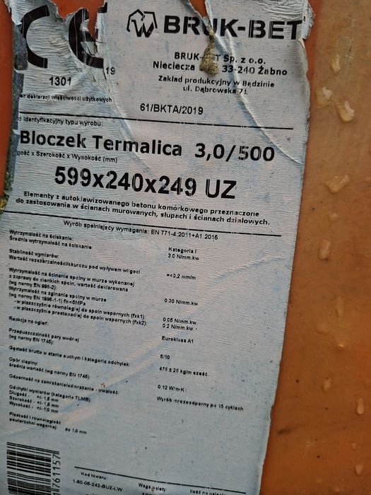 Bloczek TERMALICA 599x240x249