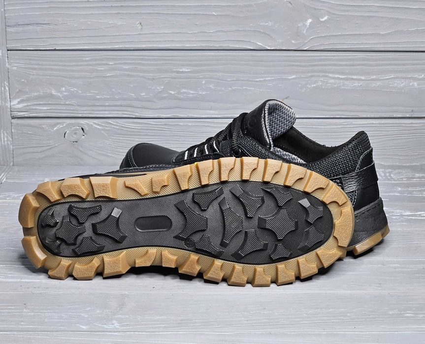 39-50р! Кожаные мужские черные коричневые прошитые широкие кроссовки!!