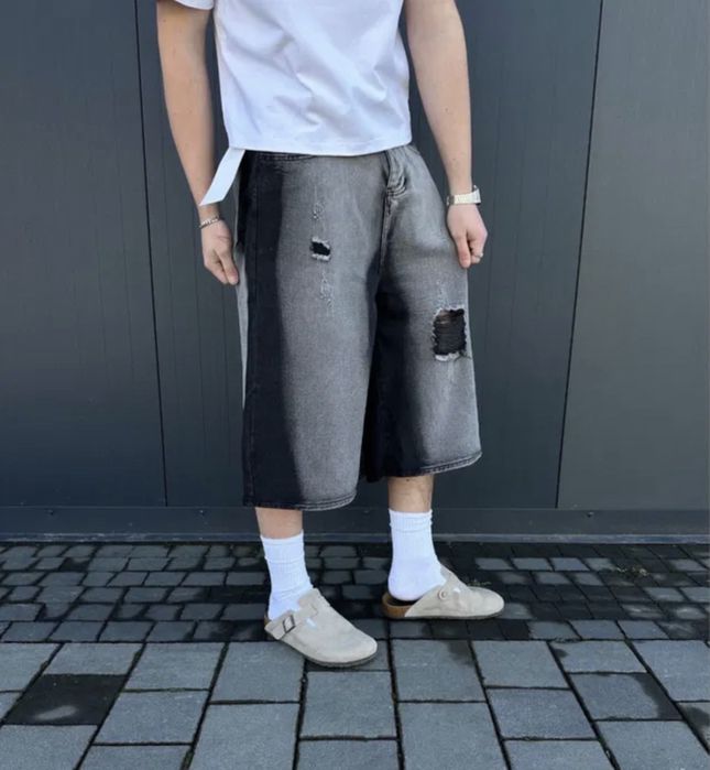 Bershka baggy opium jeans shorts oversized широкі опіум шорти флейред