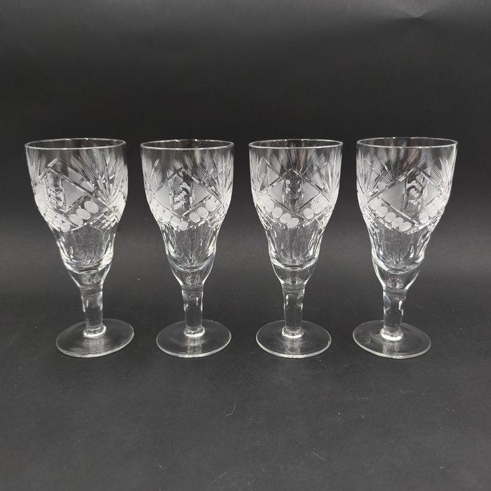 Kieliszki Kryształowe Szklane Vintage Retro