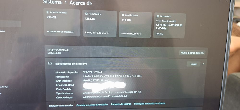 Dell Latitude 5320 Ecrã Táctil