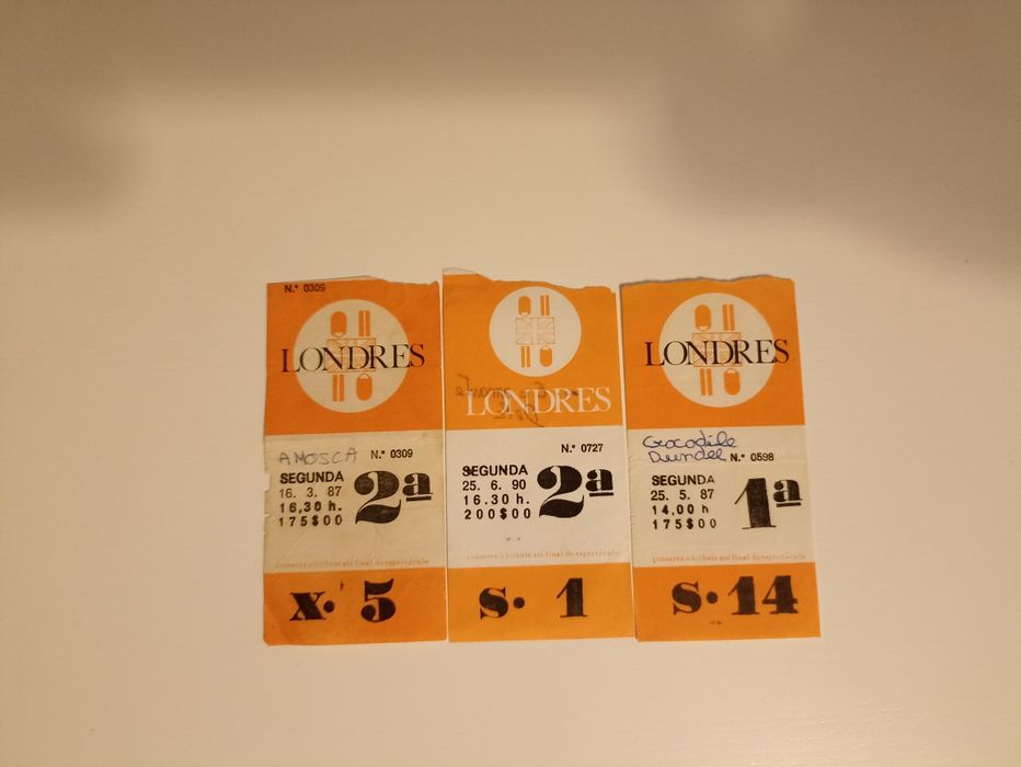 Bilhetes usados cinema