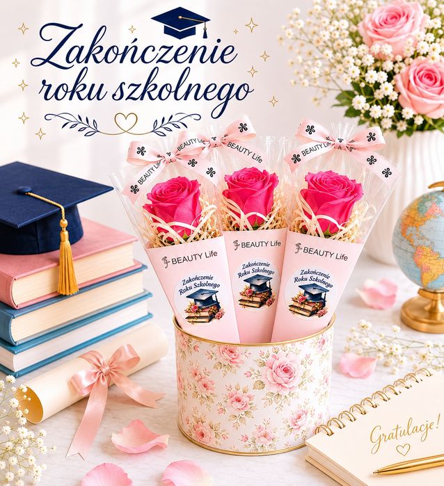 Cztery róże z mydła