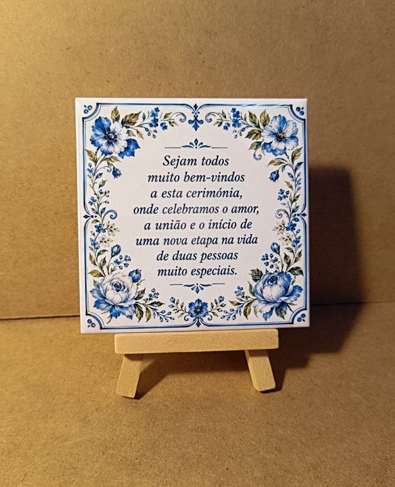 Azulejo decorativo para cerimónia de casamento