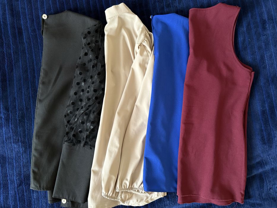 Блузка чорна, бежева, синя, бордо