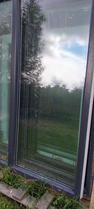 Okna z demontażu antracyt/biały
