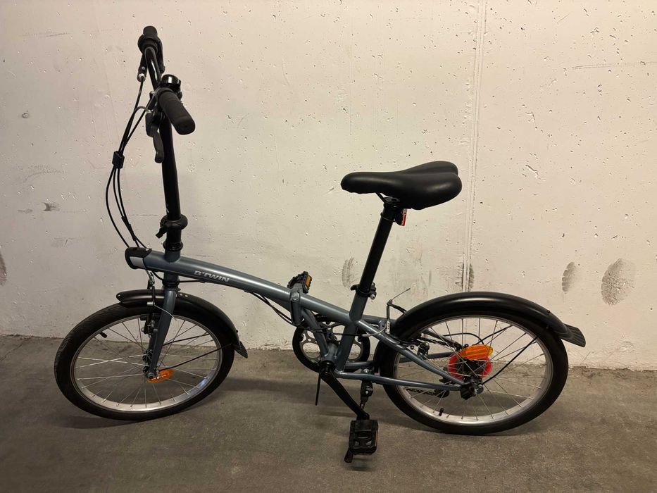 Bicicleta BTWIN dobrável Tilt 120 Cinzenta