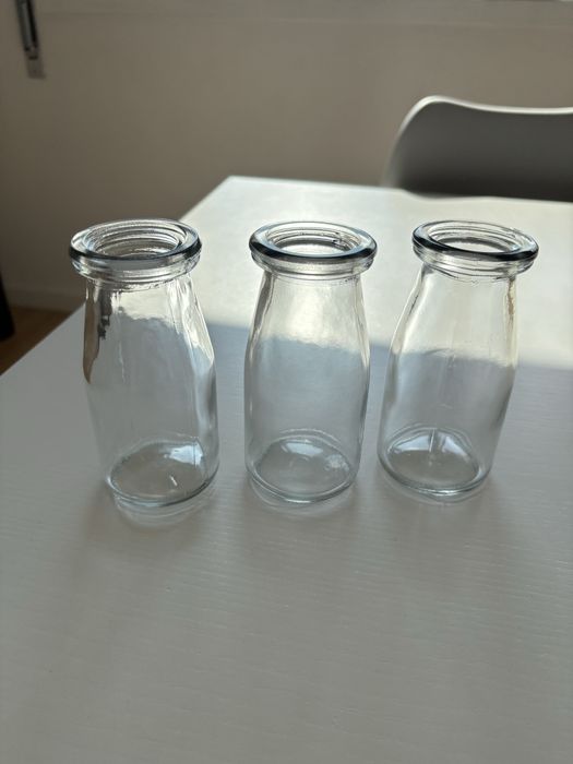 3 frascos de vidro