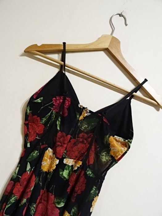 Sukienka kwiaty Missguided 34 XS siateczka na ramiączkach