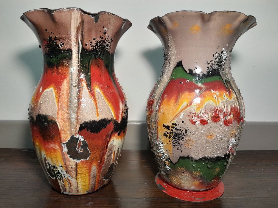 Stary wazon PRL emaliowany, new look, Olkusz, 2 szt.