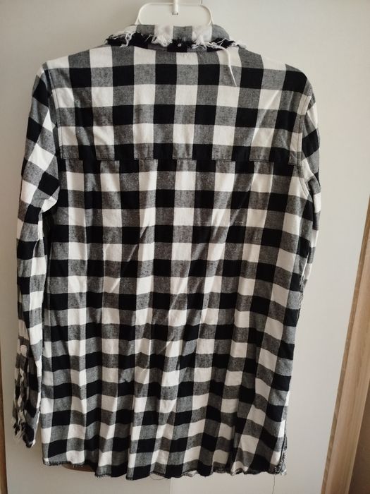 Nowa koszula damska w kratę biało -czarna rozmiar M