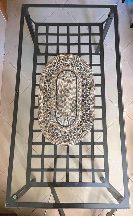 Conjunto de mesa de refeição retangular e 4 cadeiras