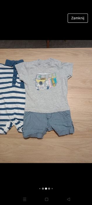 Rampers kopertowy body pizama 62