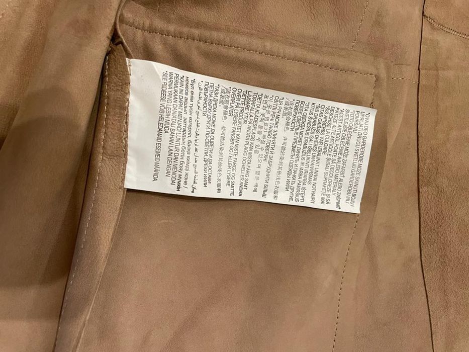 Blazer pele camurça beige Massimo Dutti