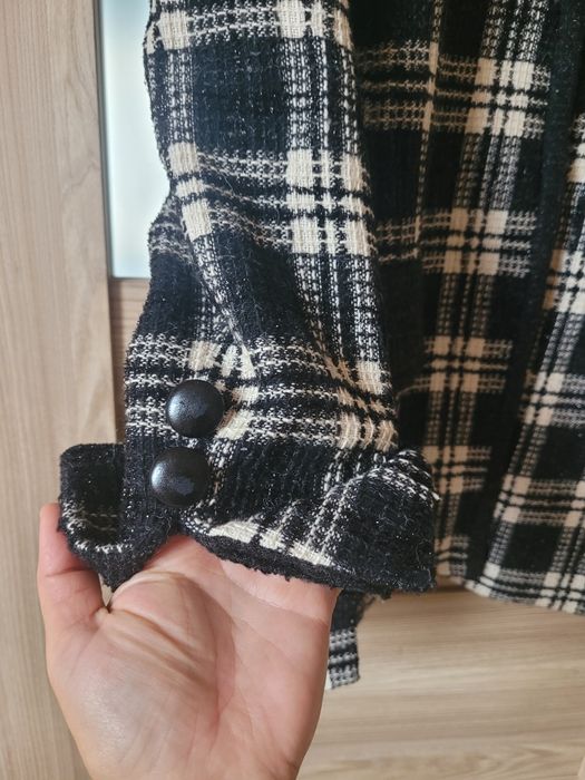 Blezer marynarka krata czarno-biała