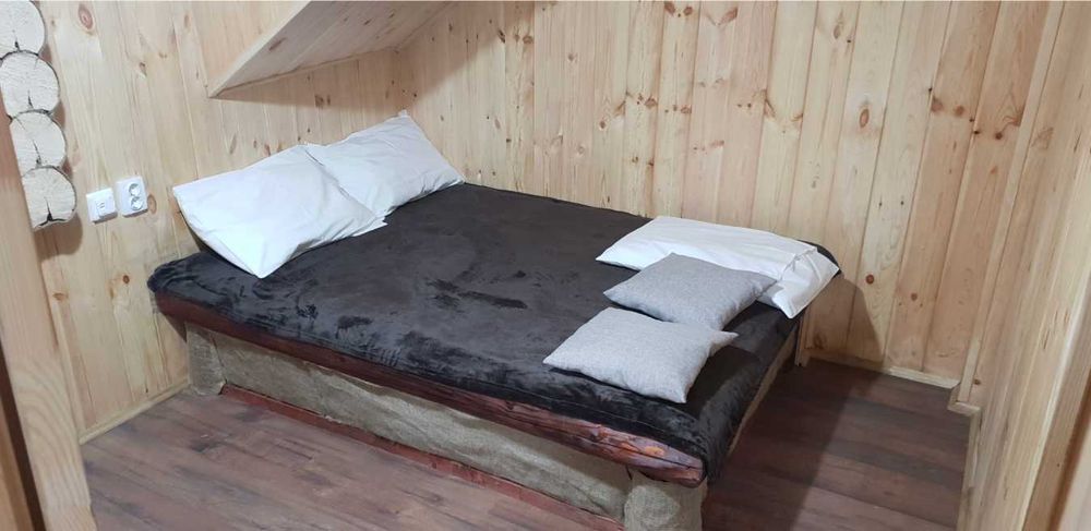 Зруб з Карпат. ЕКО дворик, бесідка, банька, чан, озерце, генератор