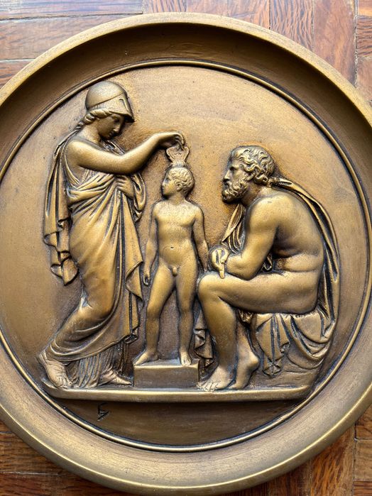 Decoração Placas redondas em gesso para parede - mitologia grega