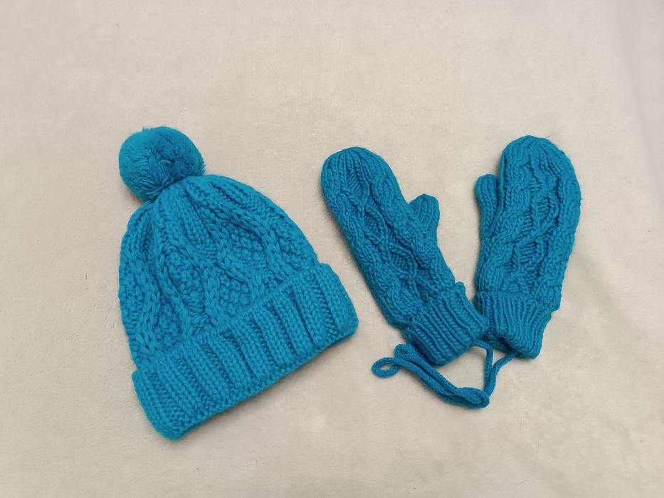 Komplet - czapka roz. 54 i rękawiczki turkusowe