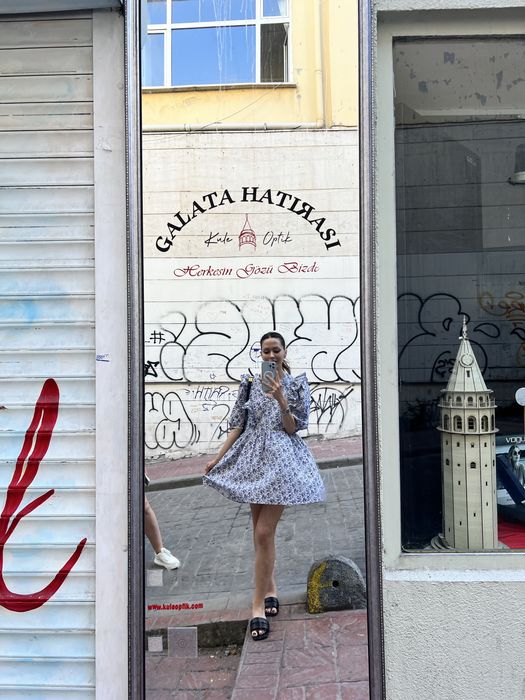 Красивое платье Zara, голубое платье H&M
