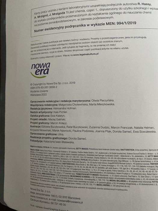 To jest chemia 1 ćwiczenia karty pracy Nowa Era, używane
